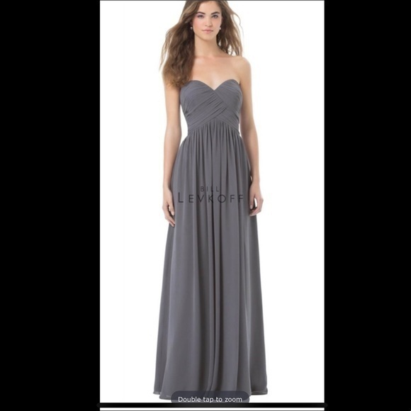Bill Levkoff Dresses & Skirts - Bill Levkoff‎ strapless bridesmaid dress gray